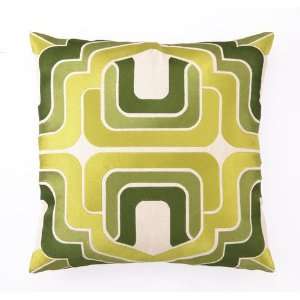  Trina Turk Ogee Embroidered Green Pillow