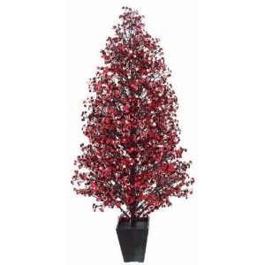  4 Potted Sparkling Red Sequin Bangled Disco Tree