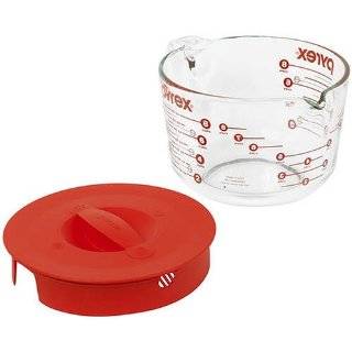 Pyrex Prepware 8 Cup Measuring Cup, Clear with Red Lid and 