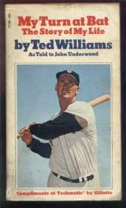MY TURN AT BAT THE STORY OF MY LIFE TED WILLIAMS BOOK  