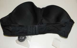 NEW BLACK AMELIAS COLLECTION WOMENS 34 D STRAPLESS CONVERTIBLE BRA 