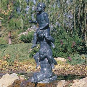 54 Bronze Garden Spitter Fountain Trois Amis 3 Friends  