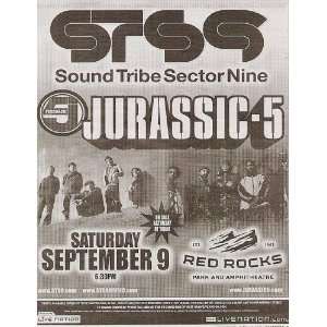  Sound Tribe Sector 9 STS9 Jurassic 5 Concert Poster Ad 
