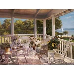 Kevin Liang 32W by 24H  Waterside Porch CANVAS Edge #6 1 1/4 L&R 
