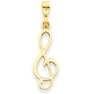  Treble Clef Charm in 14k Yellow Gold Jewelry