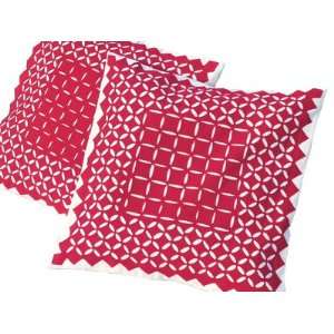 Tilonia Home Barmer Applique Pillow   Geometric Red 