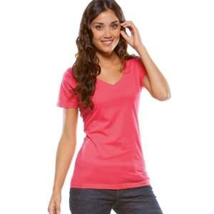   Classic V Womens Short Sleeve Fashion Shirt   Bright Fuschia / Small