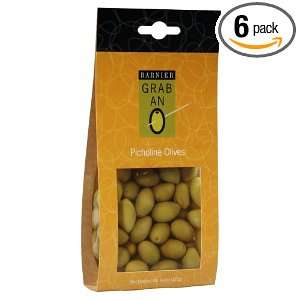 Barnier Grab An Olive, Picholines Olives, 4.4 Ounce Bags (Pack of 6 
