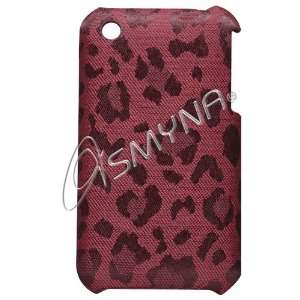  Iphone 3G Red Leopard Print Fabric Back Cover Case 