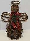   16 1/2 GRAPEVINE ANGEL TREE TOPPER WITH TARTAN BOW, PINECONES