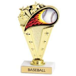  Baseball Trophies   6 Â½ inch flame baseball trophy on 