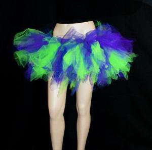 UV Green Purple Maleficent Goth Trashy Tulle TuTu Skirt  