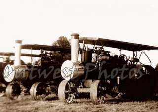 Tractor Photo of Several Steam Tractors in a Row  