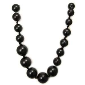  AM2034   Long Black Graduated Bead necklace ( 85cm 