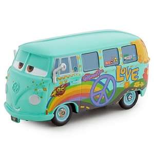 Disney Cars 2 Fillmore Bus Diecast in Collector Case Peace Love 