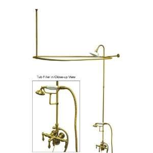   wall mount Down Spout clawfoot tub filler and shower enclosure kit