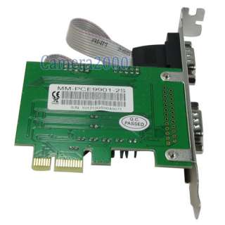 PCI E Express to 2 DB9 RS232 Serial Ports Card Adapter  