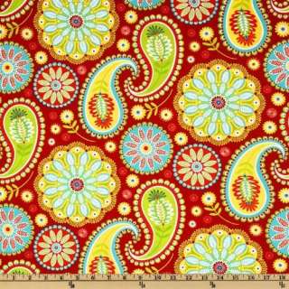 44 Wide Michael Miller Gypsy Bandana Gypsy Paisley Red Fabric By The 