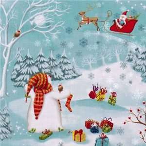  Michael Miller Christmas fabric snowman sleigh (Sold in 