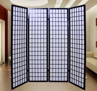 New Folding 4 Panel Room Divider Partition Screen Oriental Partition 