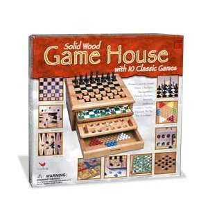  Solid Wood Game House with 10 Classic Games Toys & Games