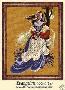 EVANGELINE Cross Stitch Chart Lavender & Lace Lady  