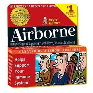  Airborne  Effervescent, Very Berry, 10 tablets Health 