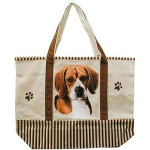  Beagle Brown Striped Tote Bag 