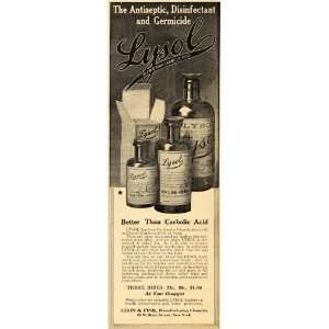  1913 Ad Lehn & Fink Lysol Disinfectant Cleanser Bottle 