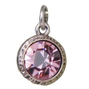 Beaucoup Designs Pink Tourmaline Swarovski Crystal Birthstone Charm 