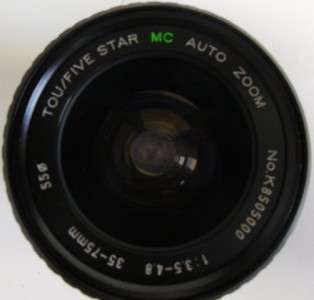 Tou/Five Star Auto Macro Zoom 75 300mm Camera Lens K8500602 15.6 MC 