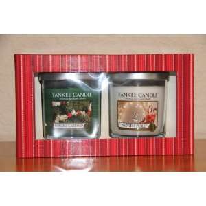 Yankee Candle Gift Set North Pole and Holiday Garland 7oz Candles 