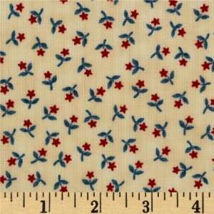  44 Wide Liberty Ridge Star Flowers Cream Fabric By The 