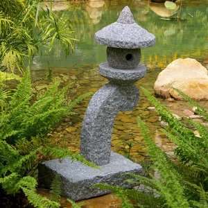  Rankei Japanese Style Granite Lantern   Beige Granite 