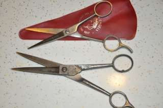 Vtg C MON Michel & FW Engel Barbershop Scissors Shears  