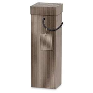 Echelon Single Bottle Black Gift Box with Lid & Black Rope Handle 