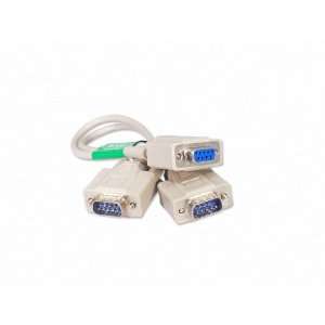   Foot 9 Pin Serial Splitter Cable DB9 2M / 1F RS232 Electronics