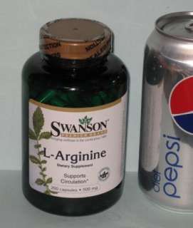 Large Bottle, L Arginine, 500 mg, 200 capsules 087614019352  