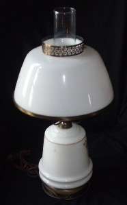 Gorgeous Vintage Hand Painted Parlor Lamp 2 Way  