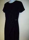 vintage black sheath career church dress w buckle gow quick