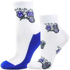   Magic Ladies White Two Pack Quarter & Footie Logo Socks Sports