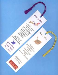 Graduation Bookmarks Party Favors High School College  