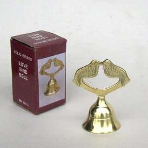  Small Brass Hand Bell with Love Birds, 3