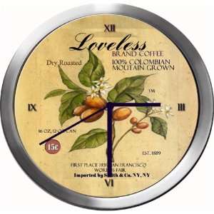  LOVELESS 14 Inch Coffee Metal Clock Quartz Movement 