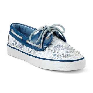 SPERRY BAHAMA BLUE SEQUIN WOMENS BOAT SHOES Size 9 M  