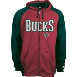  Milwaukee Bucks Bru Full Zip Fleece Hooded Sweatshirt 