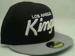 NEW ERA LOS ANGELES KINGS TWO TONE BLACK WHITE NHL 59FIFTY FITTED HAT 