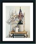 Chair with Jug and Flag by Cecile Baird Print Framed