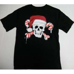  Boys Christmas Jolly Roger Pirate Shirt, Black, Boys XS 