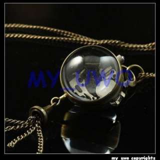 Antiuque Brass Ball Design Quartz necklace pocket watch  